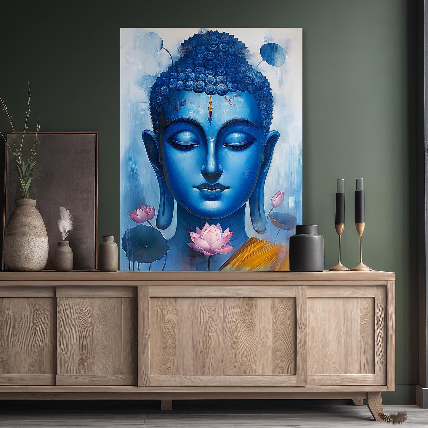 Buddha Art Canvas for Home and Office Wall Decor