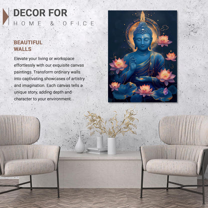 Buddha Art Canvas for Home and Office Wall Decor