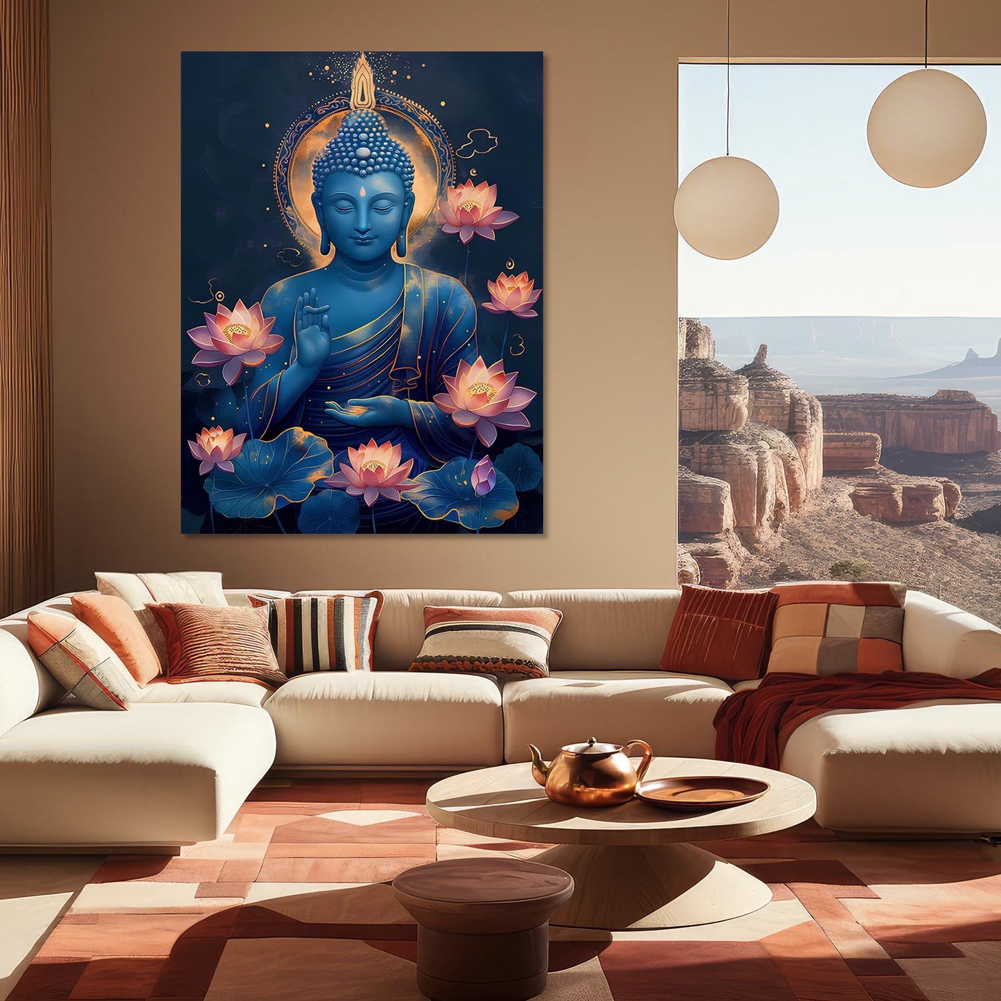 Buddha Art Canvas for Home and Office Wall Decor