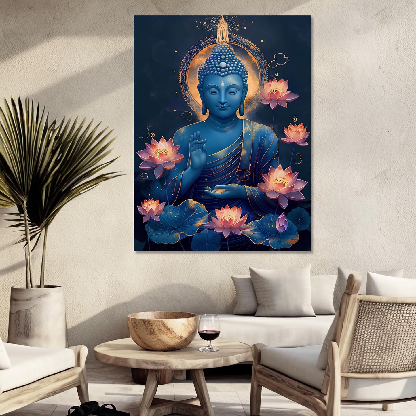 Buddha Art Canvas for Home and Office Wall Decor