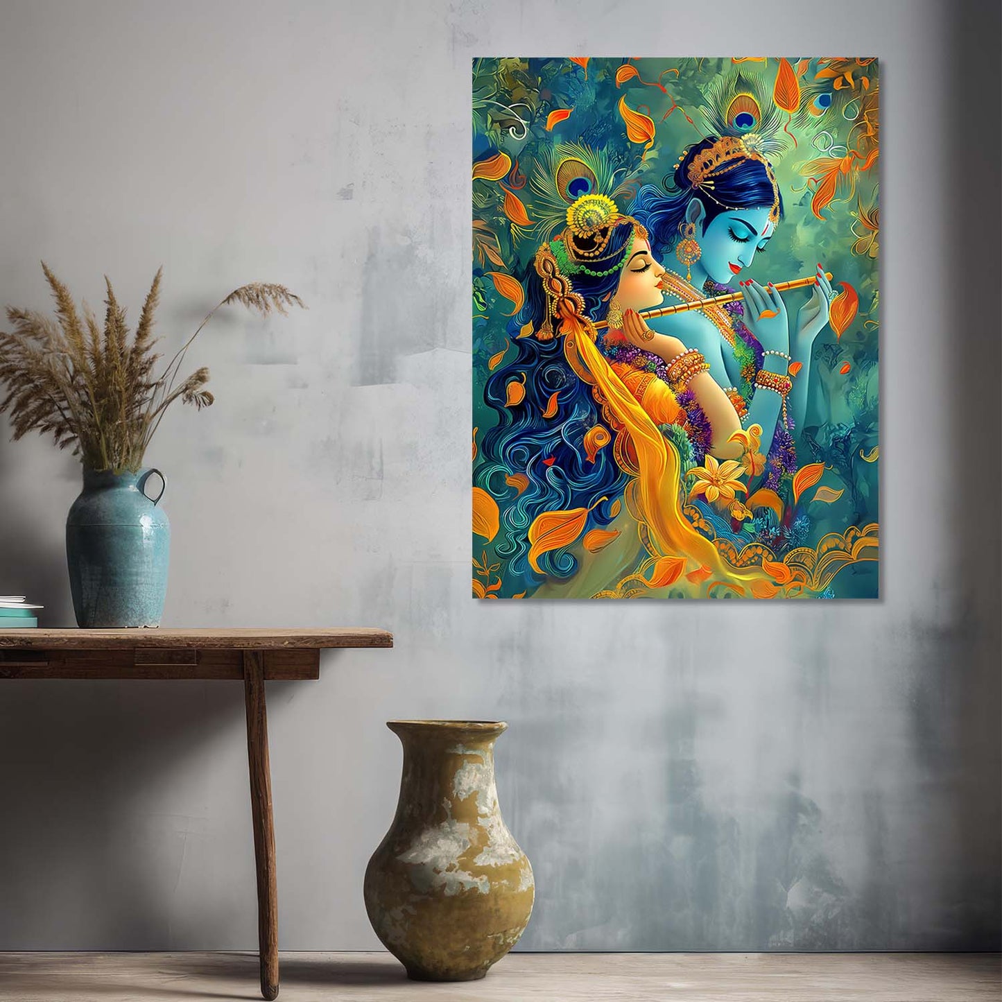 Radha Krishna Canvas Art for Home and Office Wall Decor