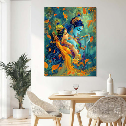 Radha Krishna Canvas Art for Home and Office Wall Decor