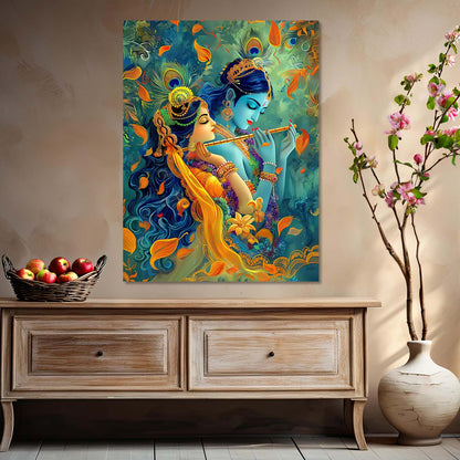 Radha Krishna Canvas Art for Home and Office Wall Decor