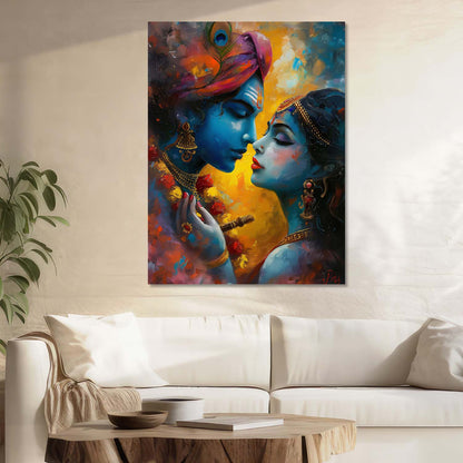 Radha Krishna Canvas Art for Home and Office Wall Decor