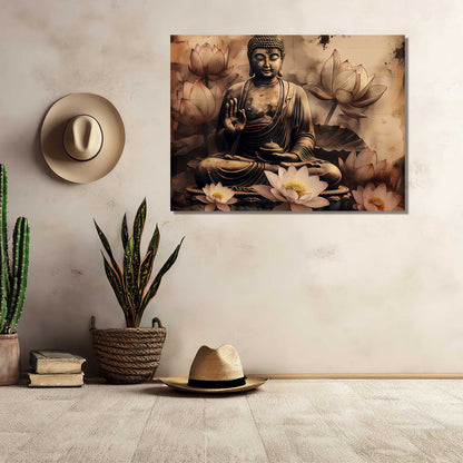 Buddha Art Canvas for Home and Office Wall Decor