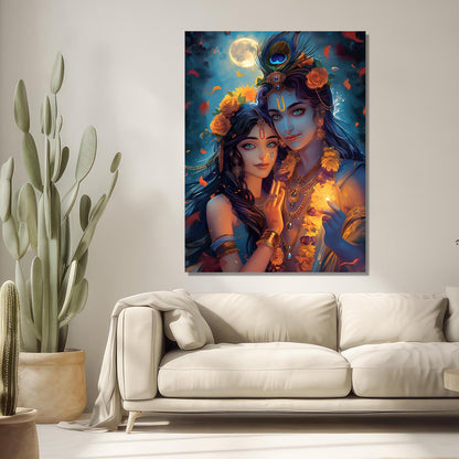 Radha Krishna Canvas Art for Home and Office Wall Decor