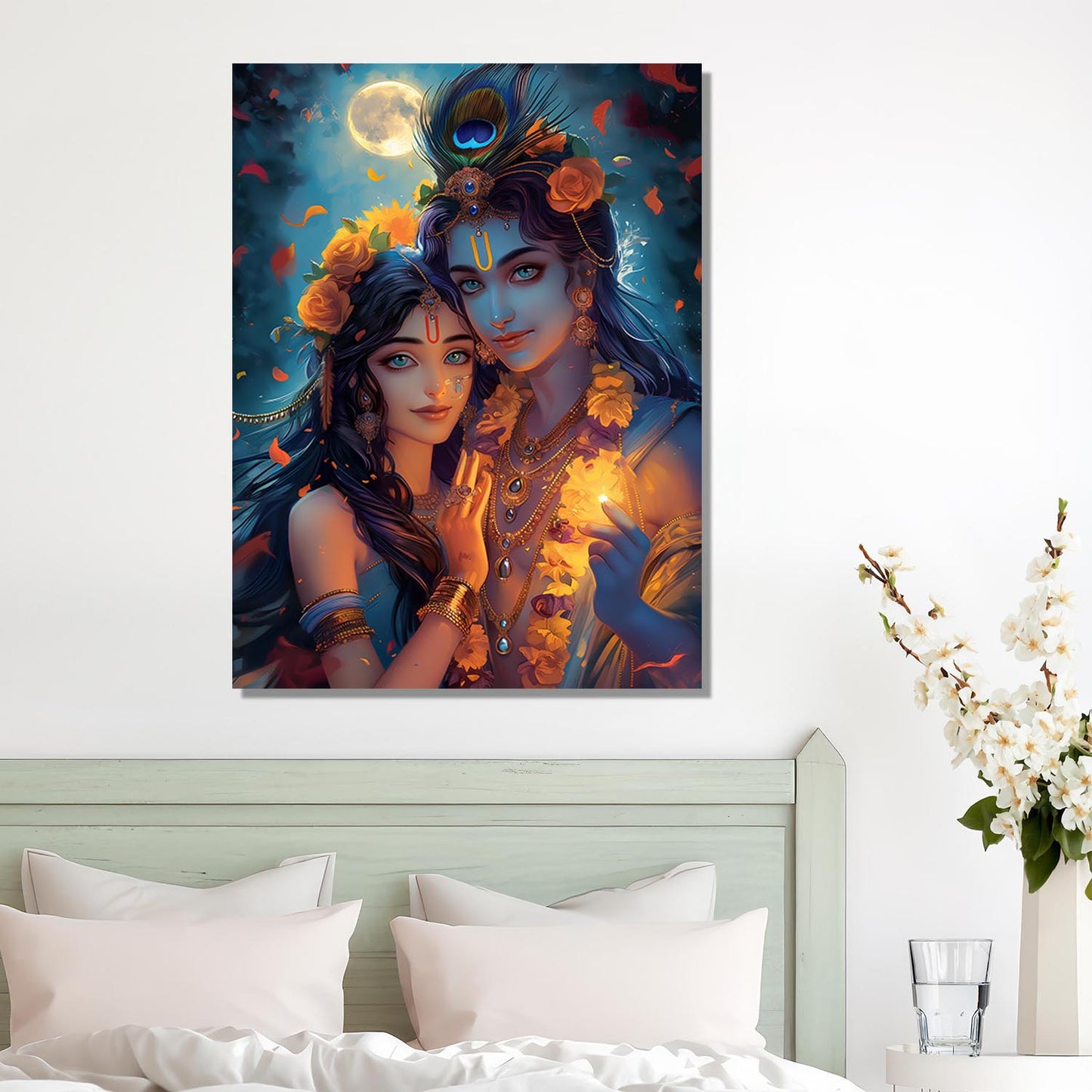 Radha Krishna Canvas Art for Home and Office Wall Decor