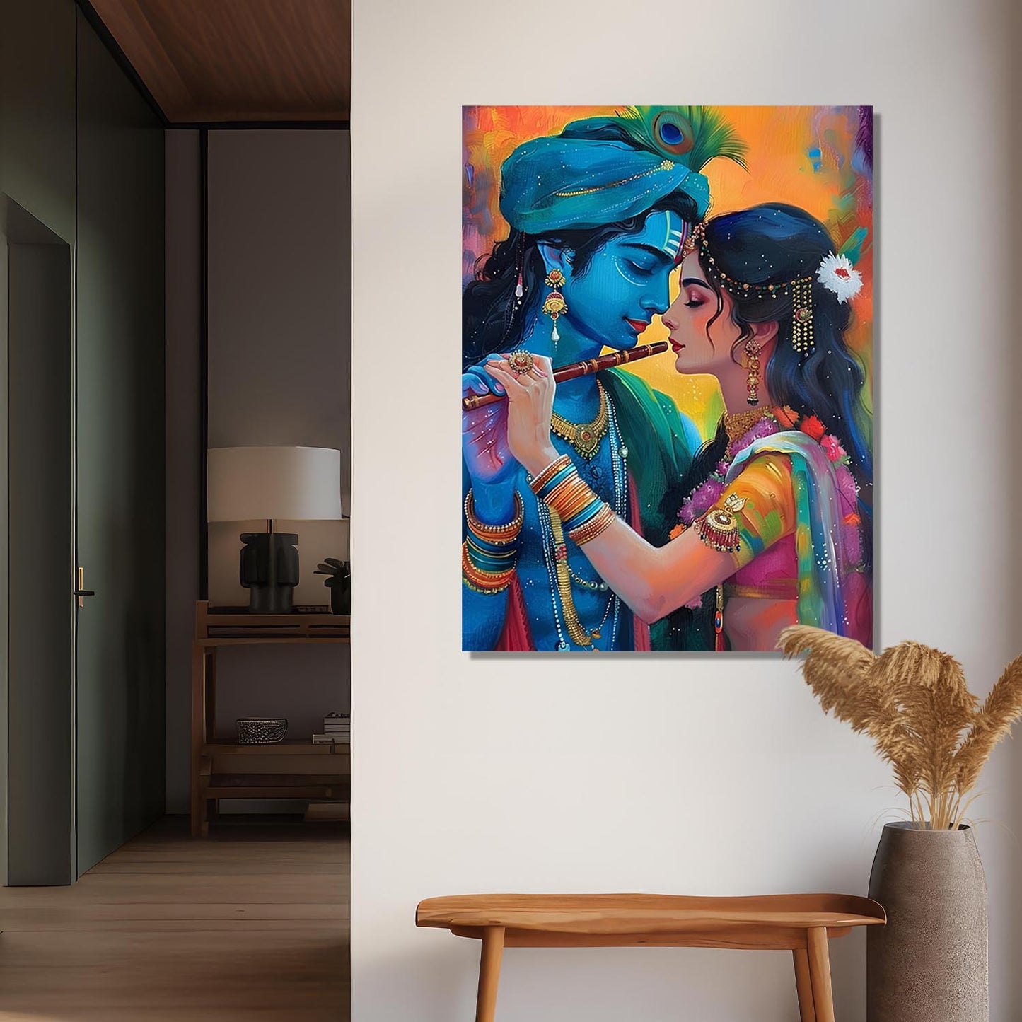 Radha Krishna Canvas Art for Home and Office Wall Decor