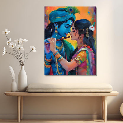 Radha Krishna Canvas Art for Home and Office Wall Decor