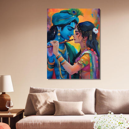 Radha Krishna Canvas Art for Home and Office Wall Decor