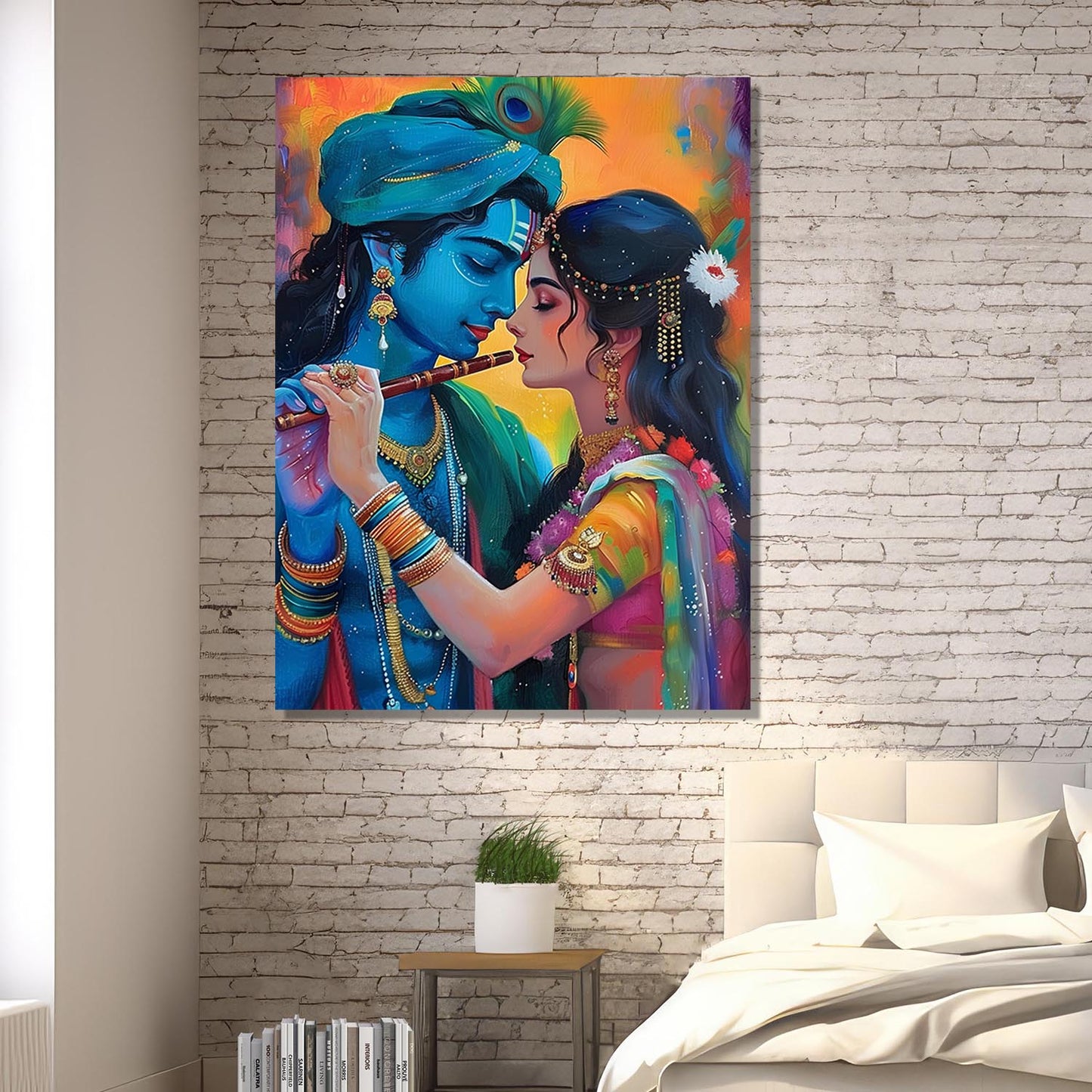 Radha Krishna Canvas Art for Home and Office Wall Decor