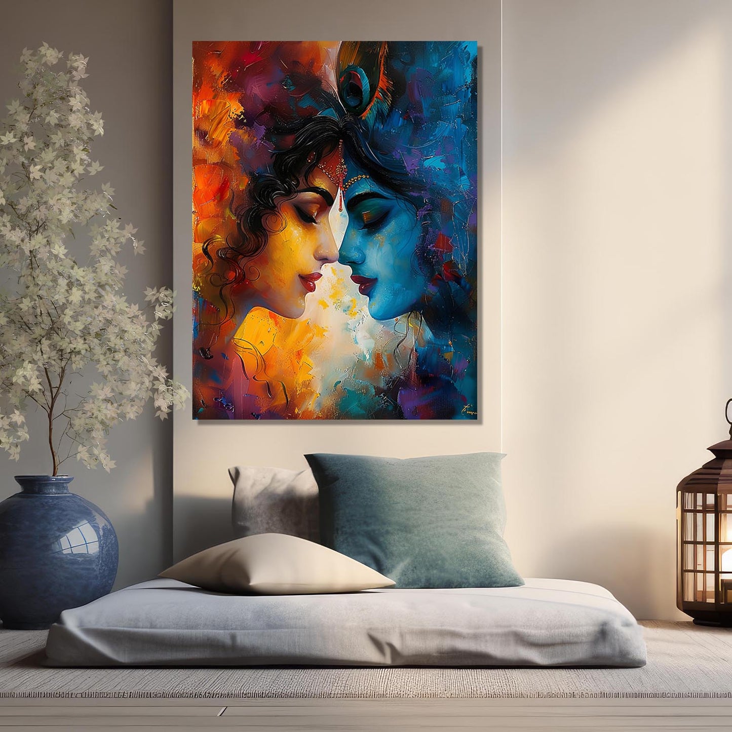 Radha Krishna Canvas Art for Home and Office Wall Decor