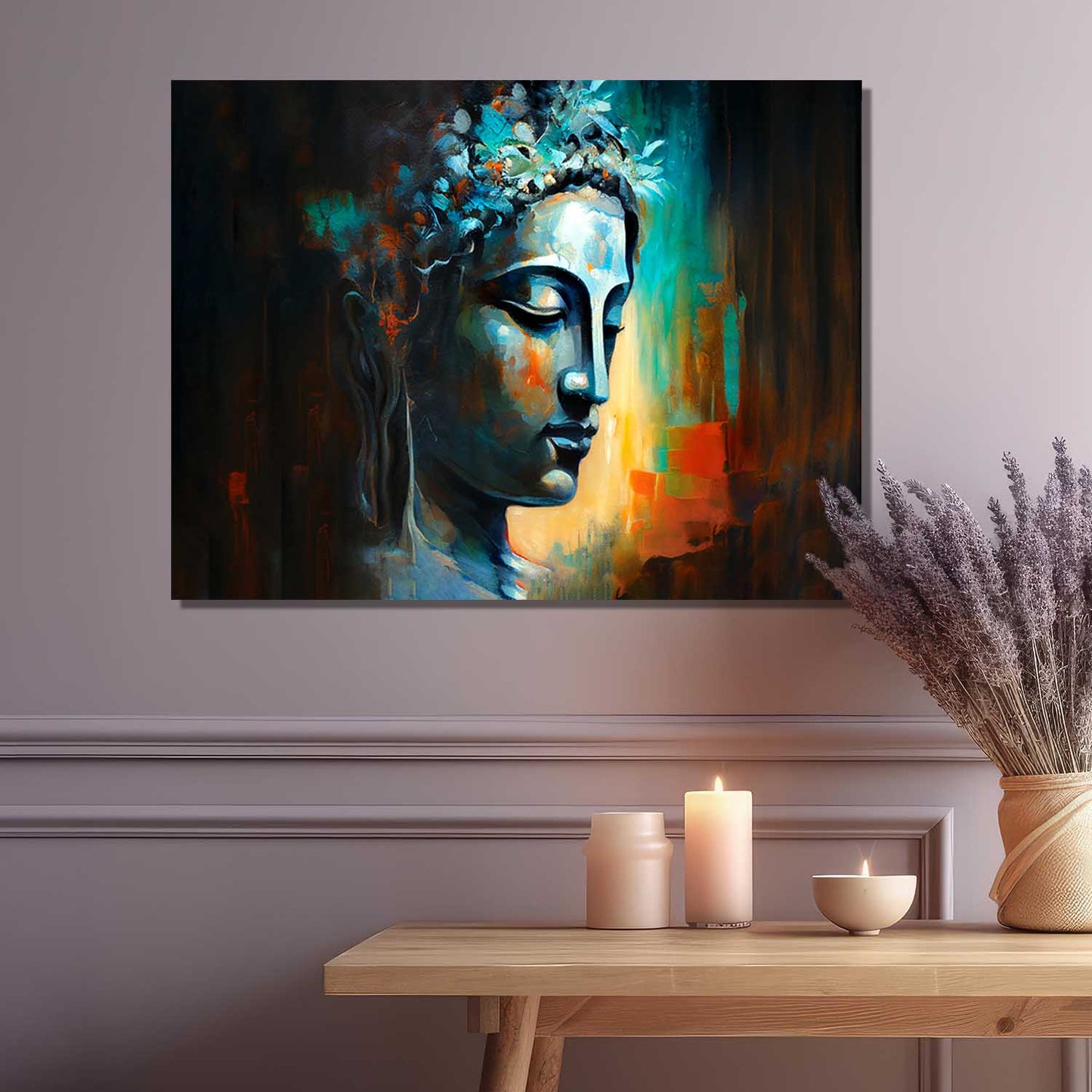 Buddha Art Canvas for Home and Office Wall Decor