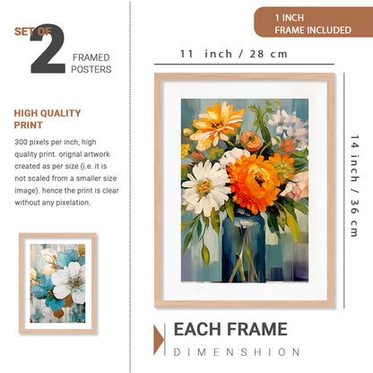 Floral Framed Painting for Wall Decor