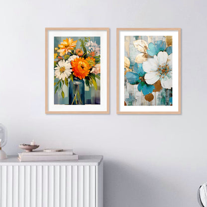 Floral Framed Painting for Wall Decor