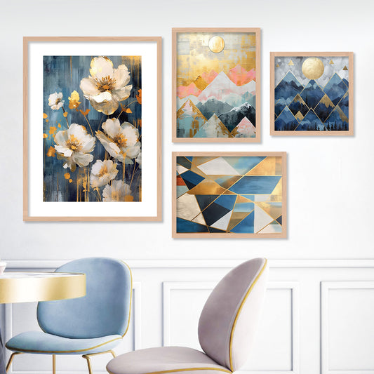 Beautiful Floral Framed Painting for Living Room Bedroom Decor