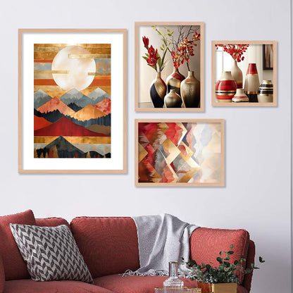 Aesthetic Modern Wall Decor Paintings with Frame for Home Decoration