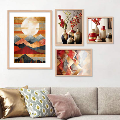 Aesthetic Modern Wall Decor Paintings with Frame for Home Decoration