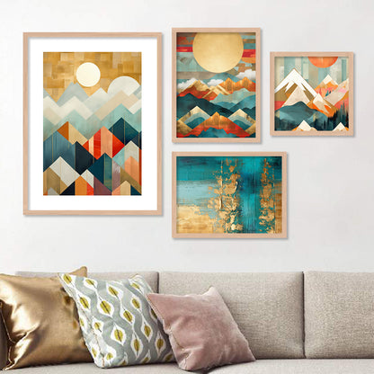 Aesthetic Modern Wall Decor Paintings with Frame for Home Decoration