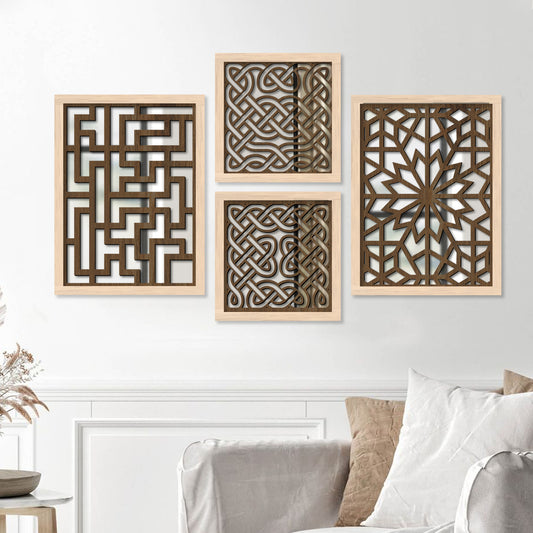 Decorative Mirror Wooden Wall Hanging for Home Decor - Wooden Jharokha Frames Mirror