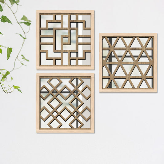 Decorative Mirror Wooden Wall Hanging for Home Decor - Wooden Jharokha Frames Mirror