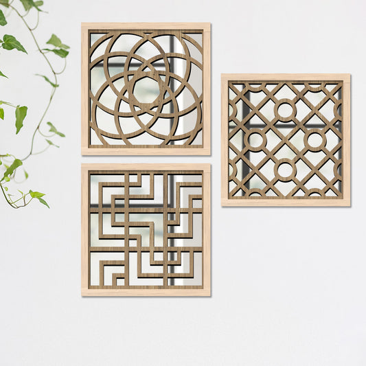Decorative Mirror Wooden Wall Hanging for Home Decor - Wooden Jharokha Frames Mirror