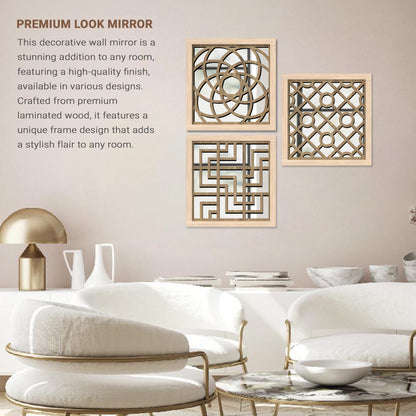 Decorative Mirror Wooden Wall Hanging for Home Decor - Wooden Jharokha Frames Mirror