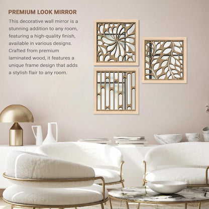 Decorative Mirror Wooden Wall Hanging for Home Decor - Wooden Jharokha Frames Mirror
