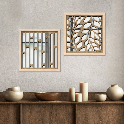 Decorative Mirror Wooden Wall Hanging for Home Decor - Wooden Jharokha Frames Mirror