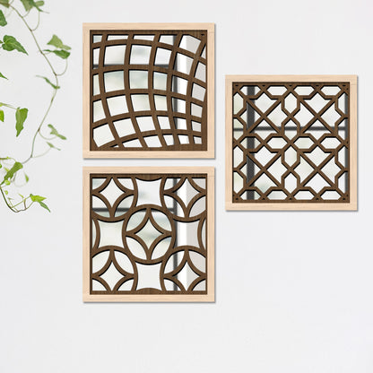 Decorative Mirror Wooden Wall Hanging for Home Decor - Wooden Jharokha Frames Mirror