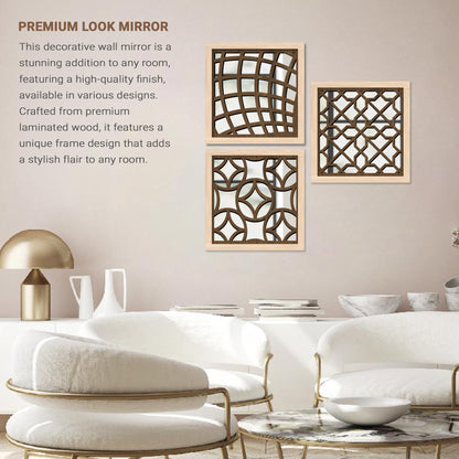Decorative Mirror Wooden Wall Hanging for Home Decor - Wooden Jharokha Frames Mirror
