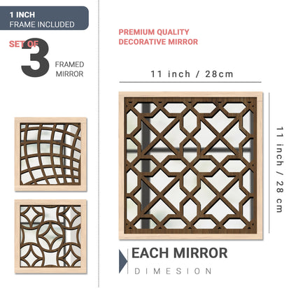 Decorative Mirror Wooden Wall Hanging for Home Decor - Wooden Jharokha Frames Mirror