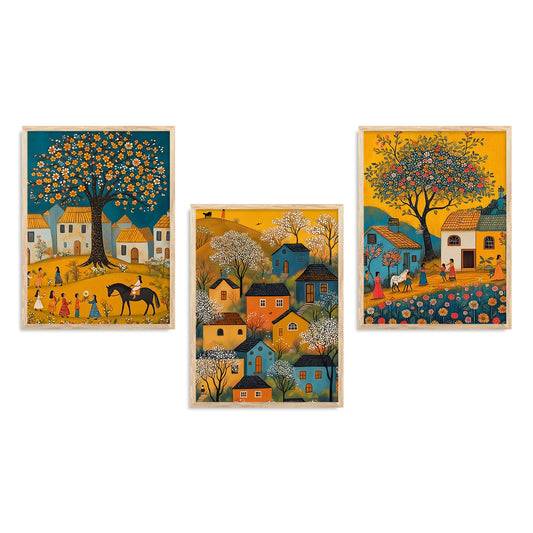 Traditional wall Art Paintings with Frame for Home Decor - Framed Wall Painting for Living Room Bedroom Office Room Decor - Painting for Wall Decoration