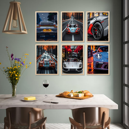 Cool Sports Car Wall Art Paintings with Frame for Wall Decor