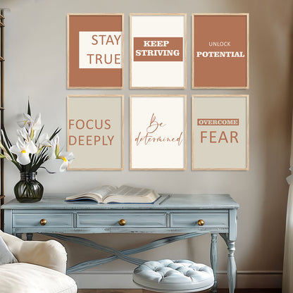 Motivational Quotes Vibrant Colors Posters with Frame for Office Living Room Bedroom Study Room School Wall Decor Set of 6