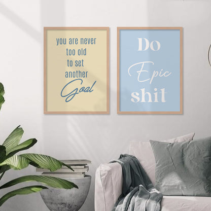 Motivational Quotes Framed Posters for Home Living Room Bedroom and Office Wall Decor Set of 6