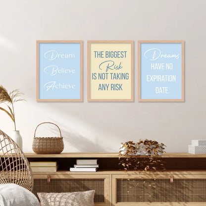 Motivational Quotes Framed Posters for Home Living Room Bedroom and Office Wall Decor Set of 6