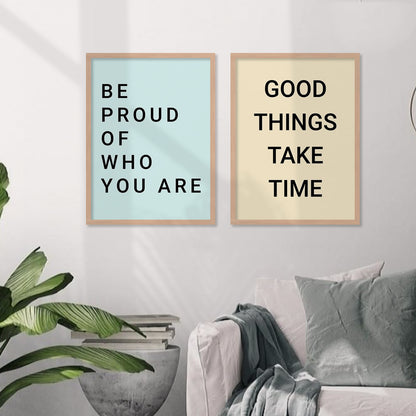 Motivational Quotes Framed Posters for Home Living Room Bedroom and Office Wall Decor Set of 6