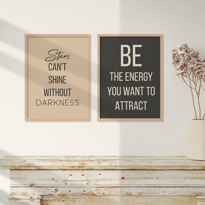 Motivational Quotes Framed Posters for Home Living Room Bedroom and Office Wall Decor Set of 6