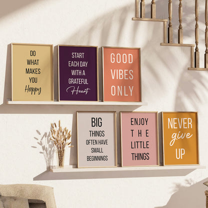 Motivational Quotes Framed Posters for Home Living Room Bedroom and Office Wall Decor Set of 6