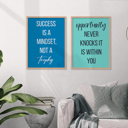 Motivational Quotes Framed Posters for Home Living Room Bedroom and Office Wall Decor Set of 6