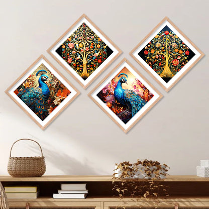 Modern Art Framed Painting Combo for Home Living Room Office Wall Decor