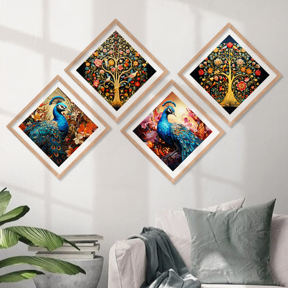 Modern Art Framed Painting Combo for Home Living Room Office Wall Decor