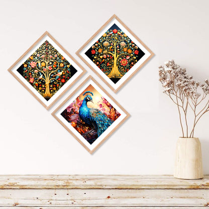 Modern Art Framed Painting Combo for Home Living Room Office Wall Decor