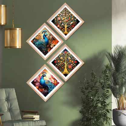 Modern Art Framed Painting Combo for Home Living Room Office Wall Decor