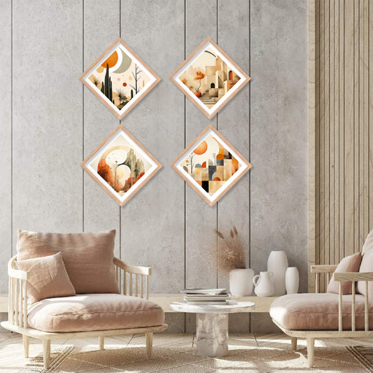 Modern Art Framed Painting Combo for Home Living Room Office Wall Decor