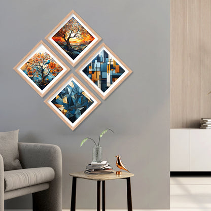 Modern Art Framed Painting Combo for Home Living Room Office Wall Decor