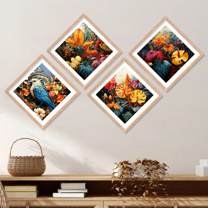 Modern Art Framed Painting Combo for Home Living Room Office Wall Decor