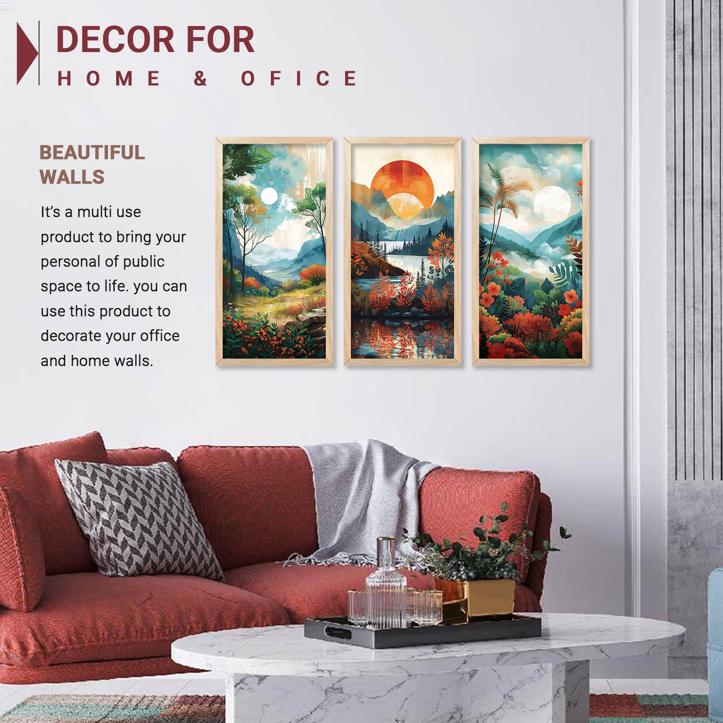 Modern Art Framed Posters for Home and Office Wall Decor