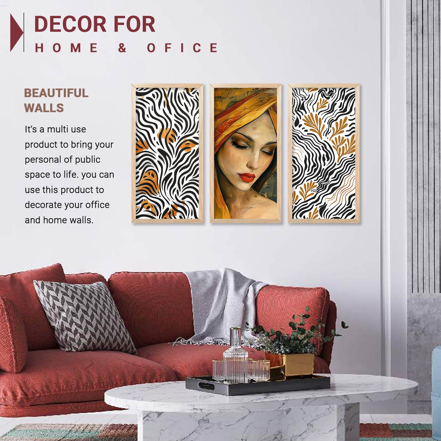 Modern Art Framed Posters for Home and Office Wall Decor